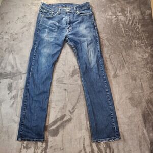 Levis 513 Jeans Mens 32x32 Blue Slim Straight Leg Flex Made In Mexico Denim